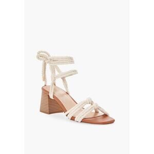 Kelly Rowland For Just Fab Natural Cognac Call Me Dress Sandals Size 6.5 Womens